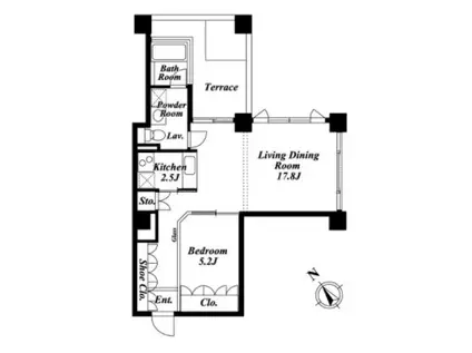 QIZ広尾 クイズ広尾(1LDK/5階)の間取り写真