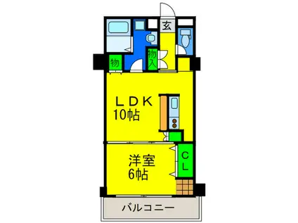 コーポラス長居東(1LDK/5階)の間取り写真