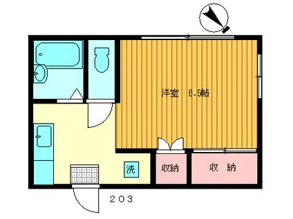 メゾン諏訪山(1K/2階)の間取り写真