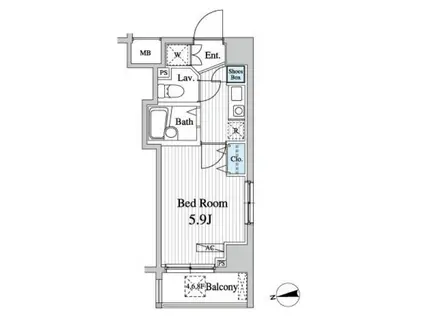 グレースワセダ(1K/10階)の間取り写真