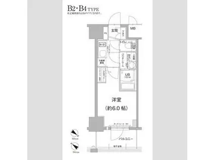 エスリード神戸グランドール(1K/12階)の間取り写真