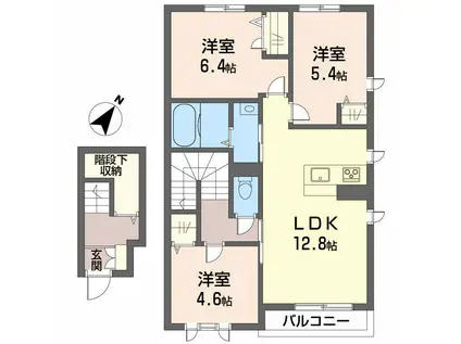 シャーメゾン瀬戸(3LDK/2階)の間取り写真