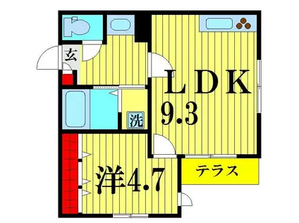 MAISON DE K(1LDK/1階)の間取り写真