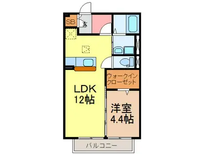 コージーコート II(1LDK/1階)の間取り写真