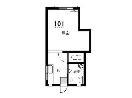 不動ハイム(1K/1階)の間取り写真
