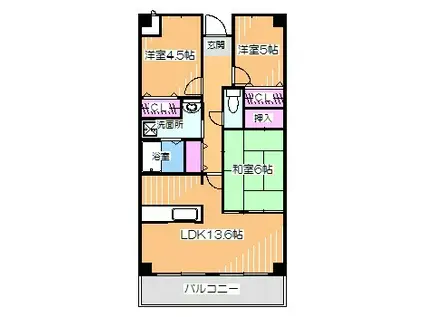 グランドヒルズ光明池(3LDK/2階)の間取り写真