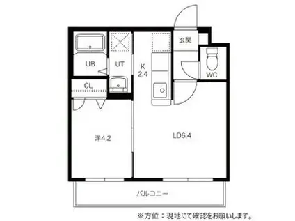 グランドサクセス東札幌(1DK/4階)の間取り写真