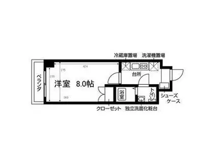 ラウレール名駅南(1K/7階)の間取り写真