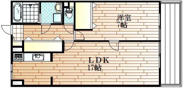 アークハイツ鹿田(1LDK/4階)の間取り写真