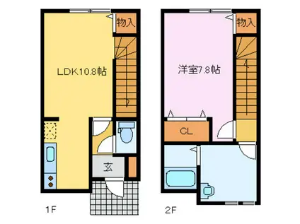 ラシュレ(1LDK/1階)の間取り写真