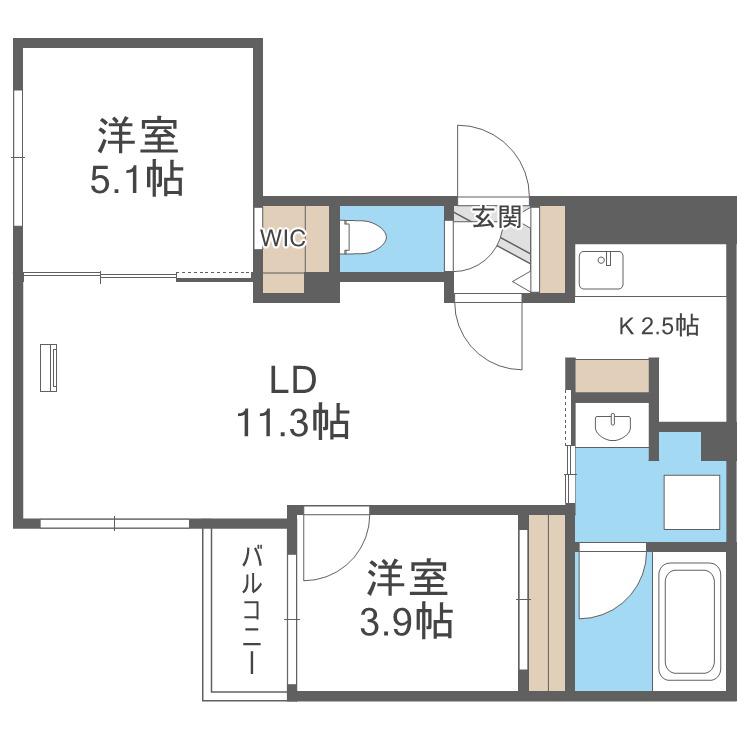 TERRACE SAKURA(2LDK/4階)の間取り写真