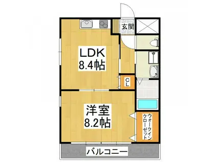 Y・F泉ヶ丘(1LDK/3階)の間取り写真