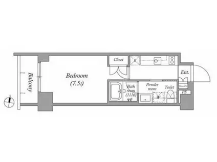 LASANTE桜新町(1K/6階)の間取り写真