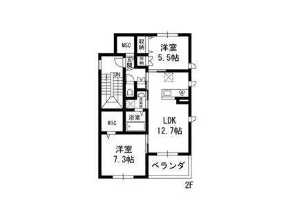 サニーハウス(2LDK/2階)の間取り写真