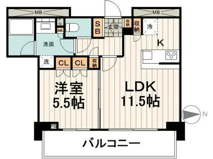 パークアクシス菊川ステーションゲート(1LDK/3階)の間取り写真