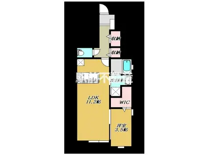 ルーセントSAGA大財(1LDK/1階)の間取り写真