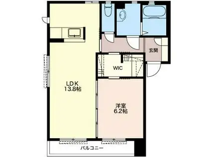 サニー・コートD(1LDK/1階)の間取り写真