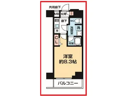 アルコバレーノ カナマチII(1K/2階)の間取り写真