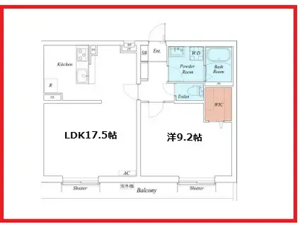 リブリエデン足立(1LDK/3階)の間取り写真