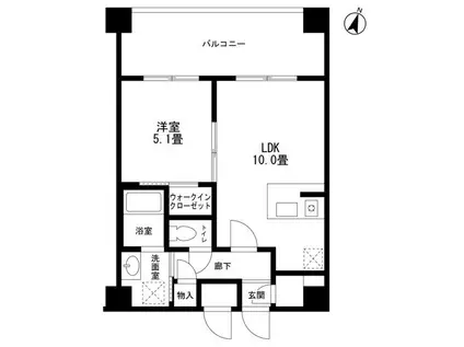 COMODO川崎(1LDK/10階)の間取り写真