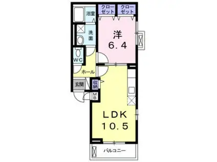 レジデンス酉島(1LDK/2階)の間取り写真