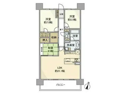 グランフォーリア(3LDK/4階)の間取り写真