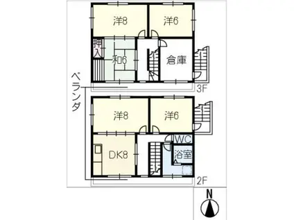 1227住居(5DK/3階)の間取り写真