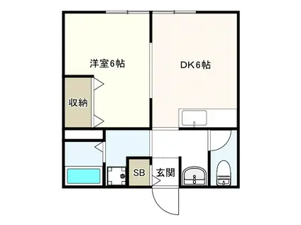 アーバンヒル生駒(1DK/2階)の間取り写真