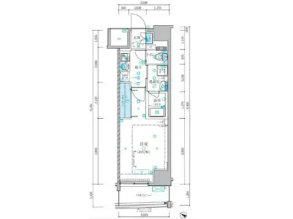 ベルシード横濱大通公園(1K/2階)の間取り写真