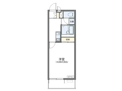 レオネクストポラリスI(1K/3階)の間取り写真
