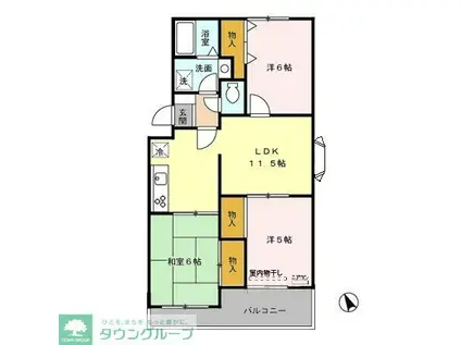 ヴァンベール神山Ⅱ(3LDK/3階)の間取り写真