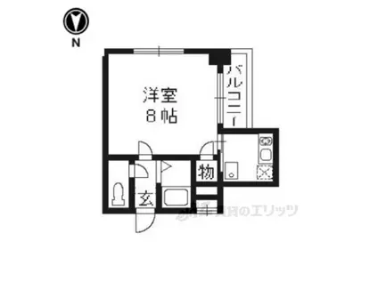 フルール衣笠(1K/3階)の間取り写真