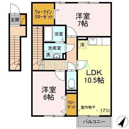 トップVVIVIIVIII(2LDK/2階)の間取り写真