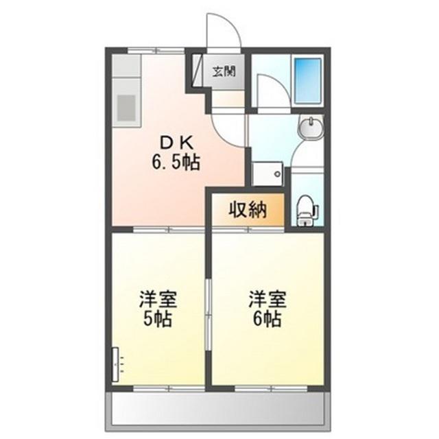エバーコーポ臼井B(2DK/1階)の間取り写真