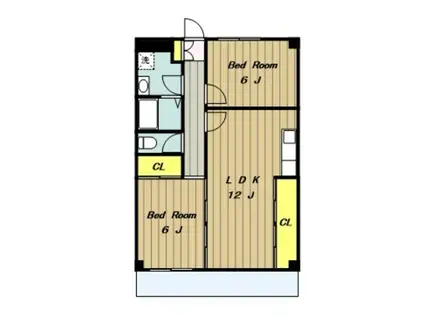 つきみ野サンモリッツ(2LDK/2階)の間取り写真