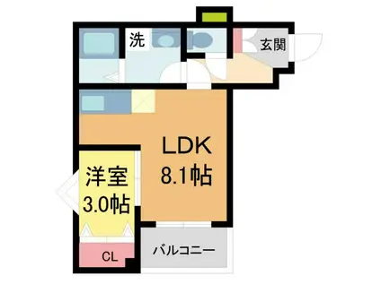 ココングランジュール川西小花(1LDK/2階)の間取り写真