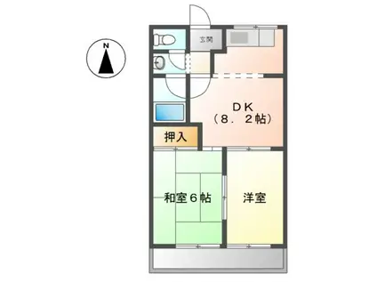 リバティはなみずきA・B(2DK/1階)の間取り写真