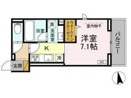 ステラ新松戸(1K/2階)の間取り写真