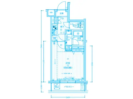 MV IMP常盤台(1K/3階)の間取り写真