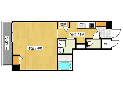 エミナール祇園(1K/10階)の間取り写真