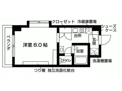 ヴィヴァーチェ南笠(ワンルーム/3階)の間取り写真