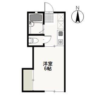 ディナ東岡山(1K/1階)の間取り写真