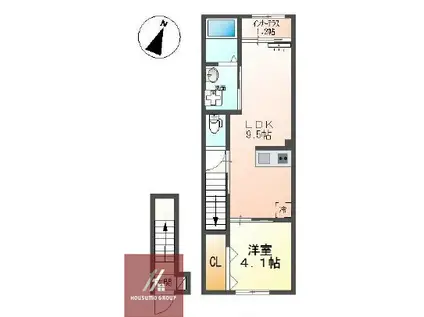 螢池中町アパート(1LDK/2階)の間取り写真