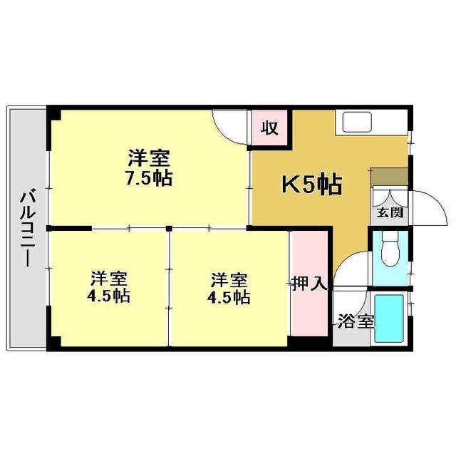 アビタシオン長野(3DK/3階)の間取り写真