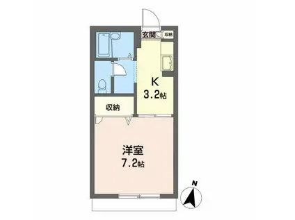 アーバンハイツマツキ(1K/1階)の間取り写真