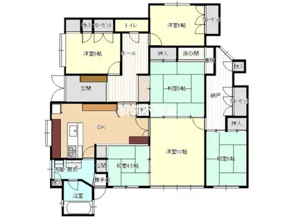 ファミール都府楼(6SDK/1階)の間取り写真