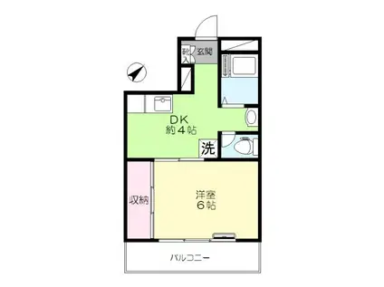 千鳥町アーバンドエル(1DK/4階)の間取り写真