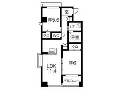 TIFFANY(2LDK/6階)の間取り写真