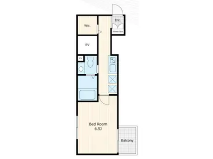 リュエル恵比寿(1K/2階)の間取り写真