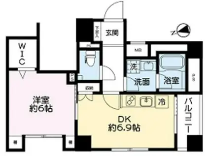 レアシス秋葉原(1DK/8階)の間取り写真